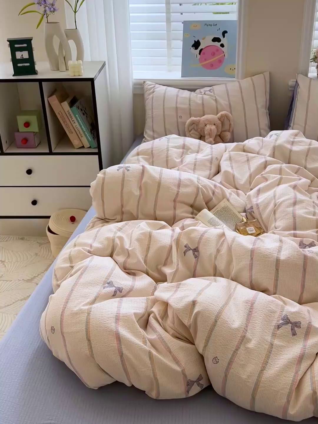 91家纺网 家纺一手货源 找家纺 仟网汇 2025新款云感皱皱纱简单款四件套 情人节