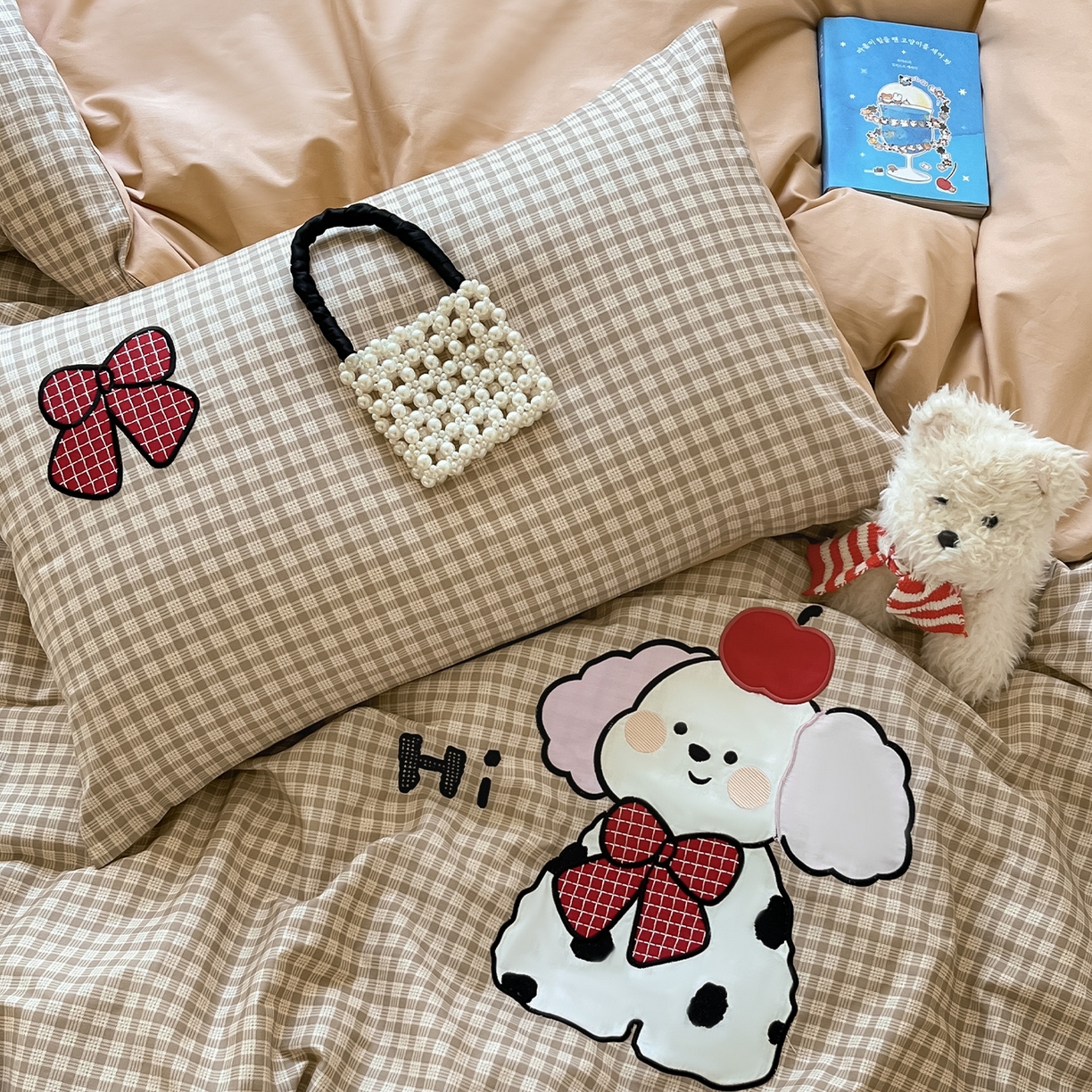 91家纺网 家纺一手货源 找家纺 乐美家纺 2025新款亲肤舒适全棉纯棉贴布绣卡通系列四件套 斑点狗