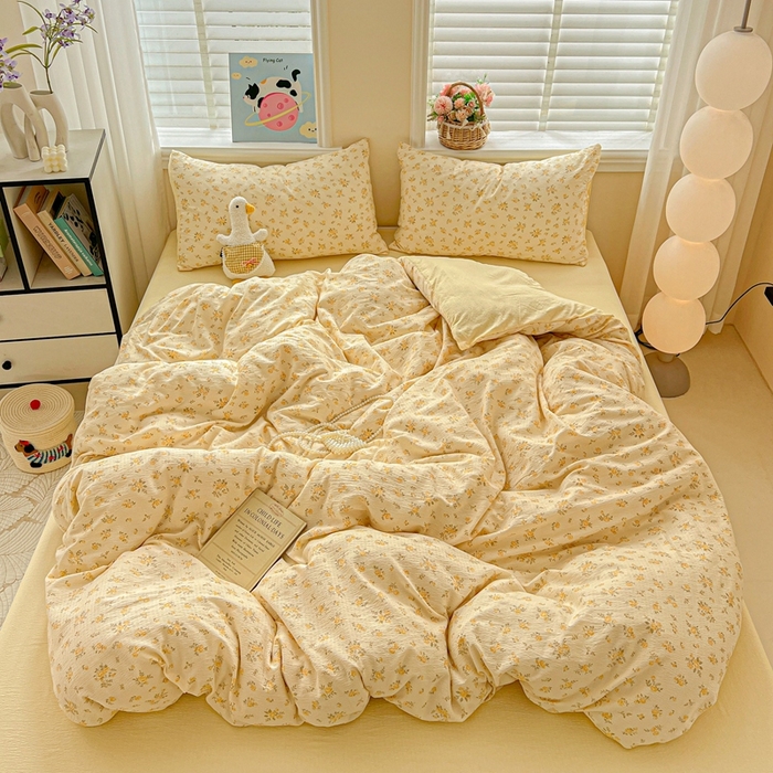 仟网汇 2025新款云感皱皱纱简单款四件套 舒芙蕾