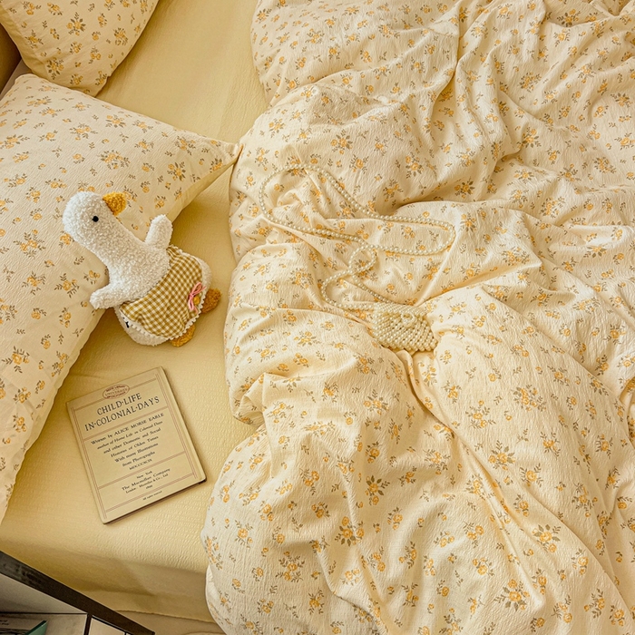 91家纺网 家纺一手货源 找家纺 仟网汇 2025新款云感皱皱纱简单款四件套 舒芙蕾 