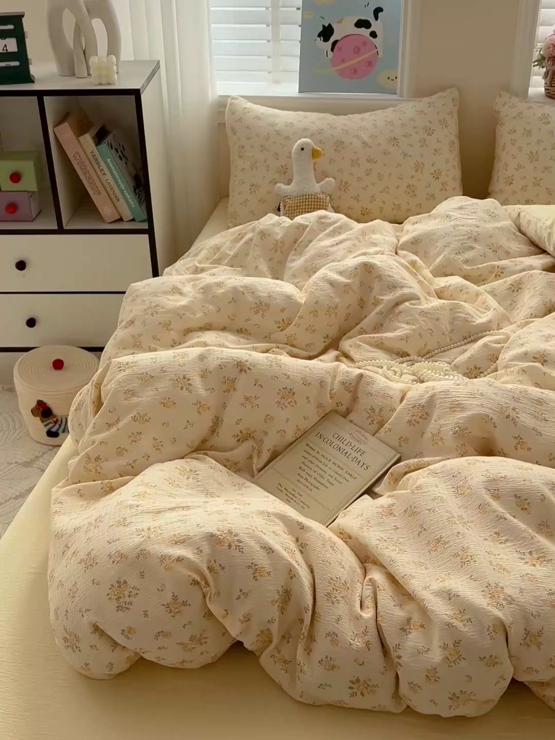 91家纺网 家纺一手货源 找家纺 仟网汇 2025新款云感皱皱纱简单款四件套 舒芙蕾 