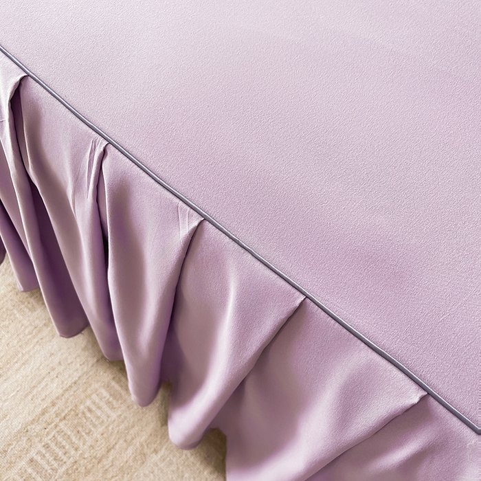 91家纺网 家纺一手货源 找家纺 七仙女家纺 2025新款水洗磨毛刺绣轻奢简约系列单床裙单品床裙床裙单件 香芋紫