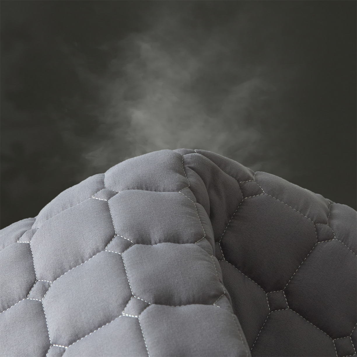 91家纺网 家纺一手货源 找家纺 雯豆家纺 2025新款简约防水款水洗棉夹棉床笠-雅韵 雅韵-深空灰