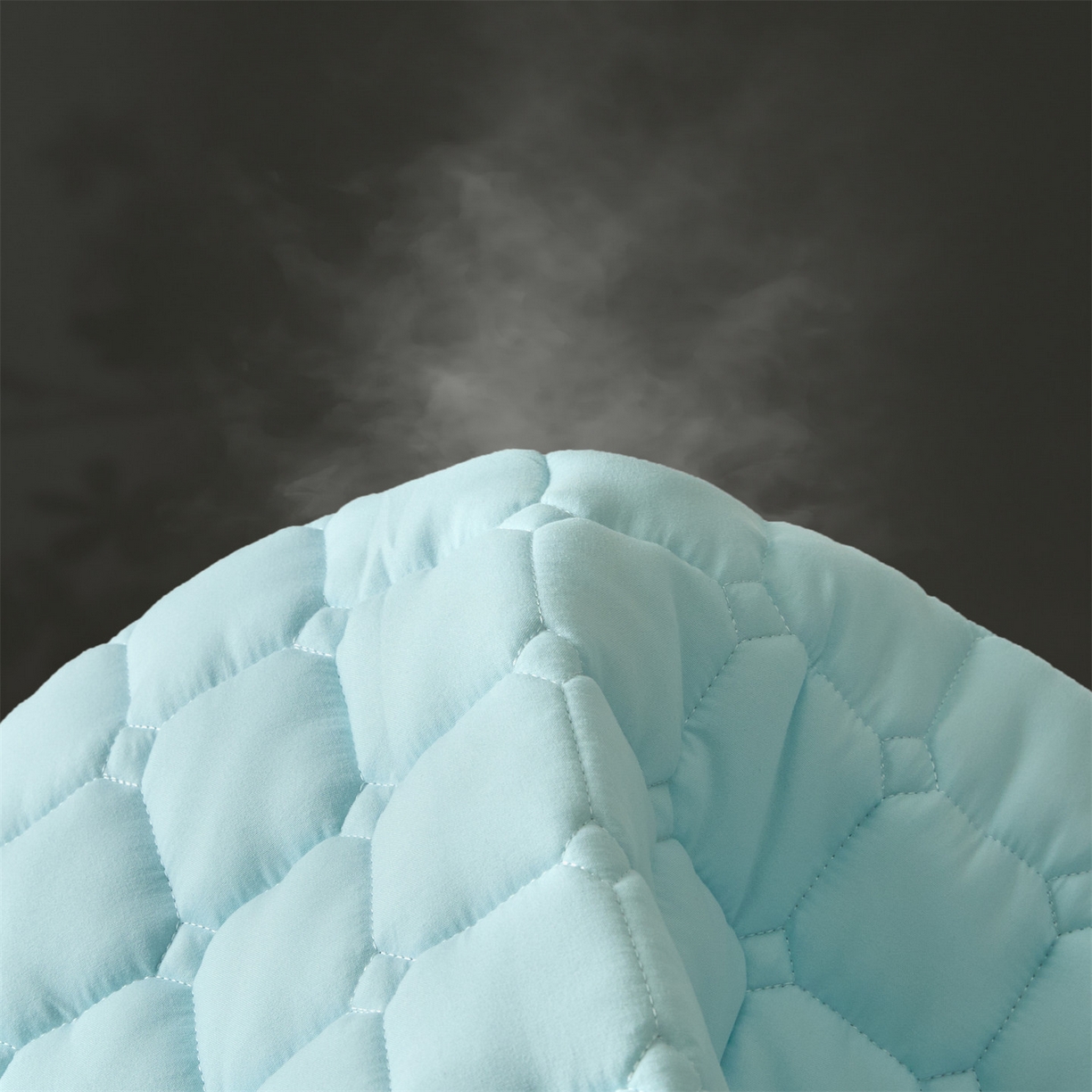 91家纺网 家纺一手货源 找家纺 雯豆家纺 2025新款简约防水款水洗棉夹棉床笠-雅韵 雅韵-淡水蓝