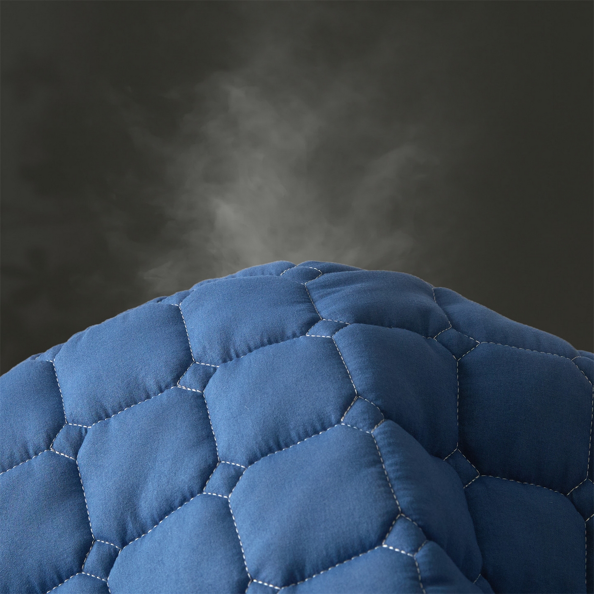 91家纺网 家纺一手货源 找家纺 雯豆家纺 2025新款简约水洗棉夹棉床笠-雅韵 雅韵-黛蓝