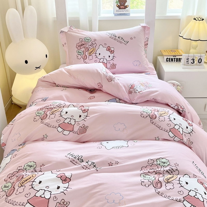 91家纺网 家纺一手货源 找家纺 （总）蘭菲家纺 2025新款三丽鸥系列全棉印花三件套、四件套