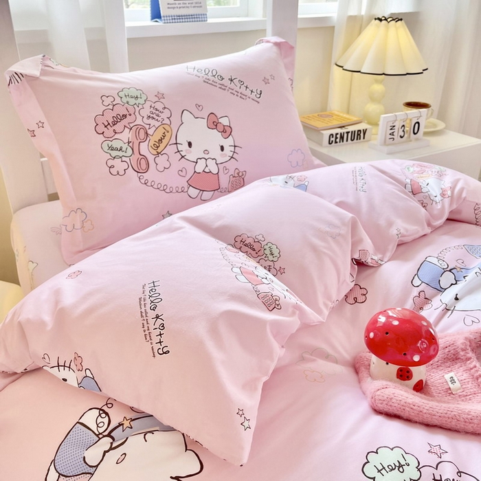 91家纺网 家纺一手货源 找家纺 （总）蘭菲家纺 2025新款三丽鸥系列全棉印花三件套、四件套