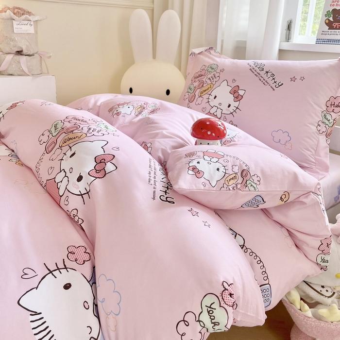 91家纺网 家纺一手货源 找家纺 （总）蘭菲家纺 2025新款三丽鸥系列全棉印花三件套、四件套