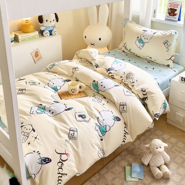 91家纺网 家纺一手货源 找家纺 （总）蘭菲家纺 2025新款三丽鸥系列全棉印花三件套、四件套