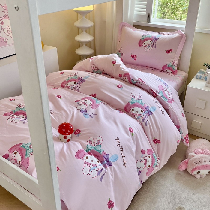 91家纺网 家纺一手货源 找家纺 （总）蘭菲家纺 2025新款三丽鸥系列全棉印花三件套、四件套