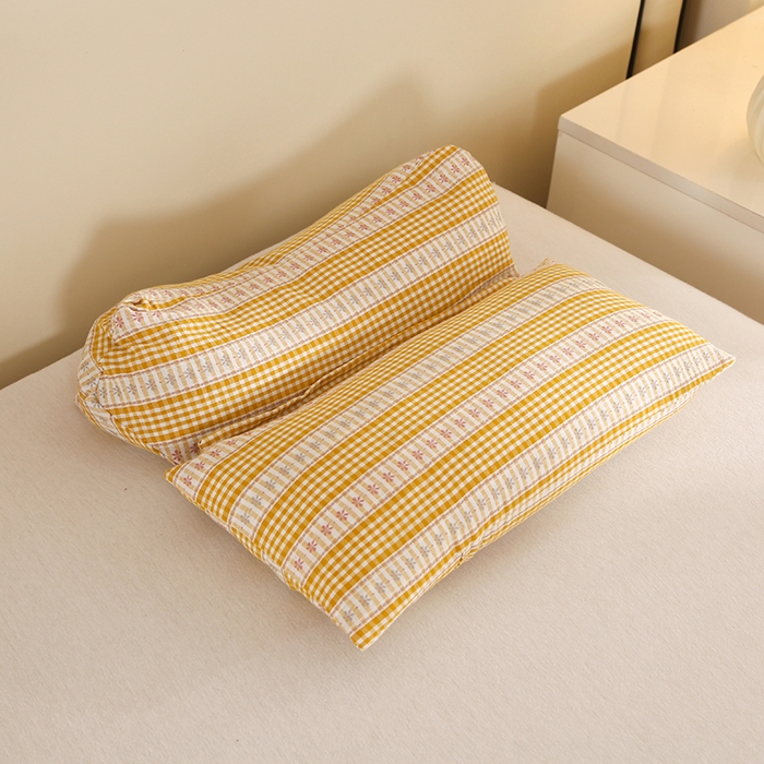 金牛枕芯 2025新款全棉双合一荞麦枕保健枕爆款枕头枕芯 双合一荞麦枕-黄色 通用