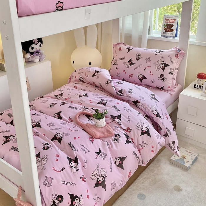 91家纺网 家纺一手货源 找家纺 （总）蘭菲家纺 2025新款三丽鸥系列全棉印花三件套、四件套