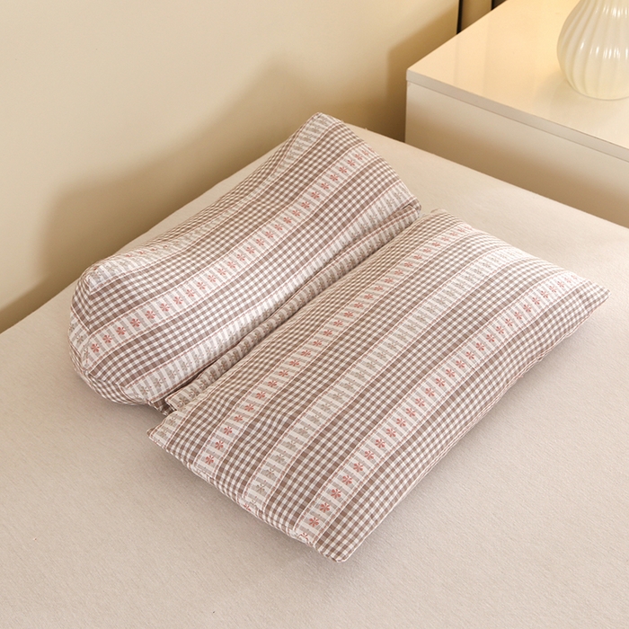 金牛枕芯 2025新款全棉双合一荞麦枕保健枕爆款枕头枕芯 双合一荞麦枕-咖色 通用