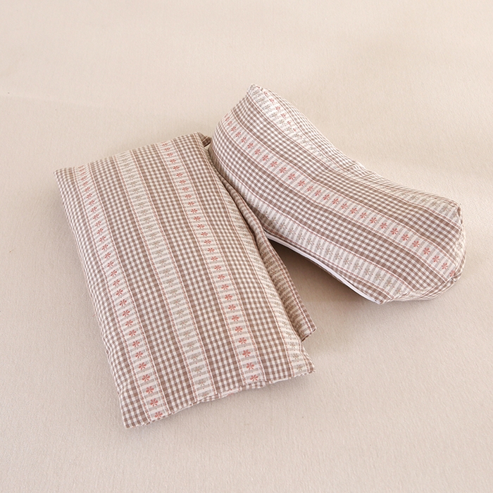 91家纺网 家纺一手货源 找家纺 金牛枕芯 2025新款全棉双合一荞麦枕保健枕爆款枕头枕芯 双合一荞麦枕-咖色 通用