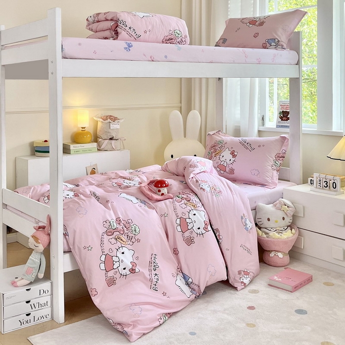 91家纺网 家纺一手货源 找家纺 蘭菲家纺 2025新款三丽鸥系列全棉印花三件套、四件套 8分甜