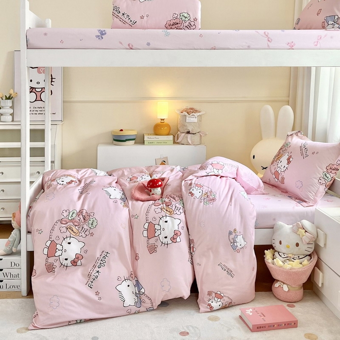 91家纺网 家纺一手货源 找家纺 蘭菲家纺 2025新款三丽鸥系列全棉印花三件套、四件套 8分甜