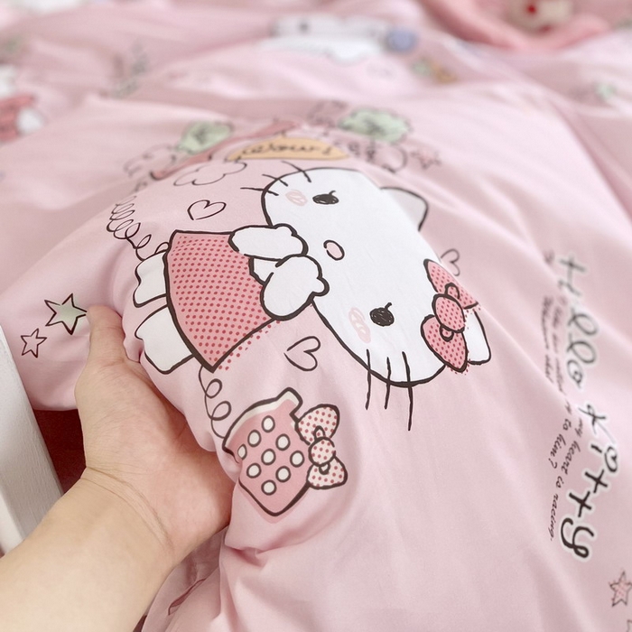 91家纺网 家纺一手货源 找家纺 蘭菲家纺 2025新款三丽鸥系列全棉印花三件套、四件套 8分甜