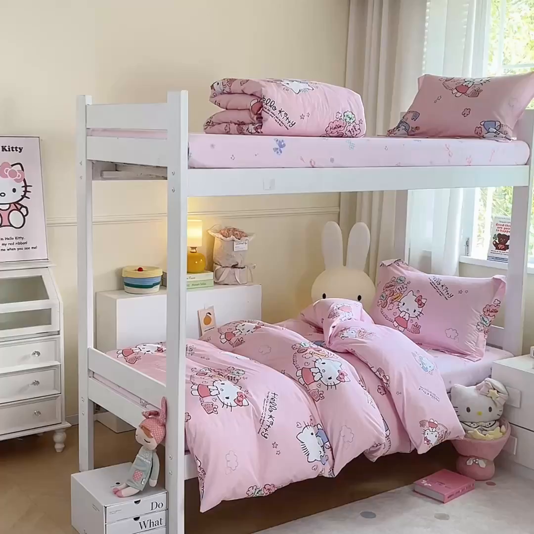 91家纺网 家纺一手货源 找家纺 蘭菲家纺 2025新款三丽鸥系列全棉印花三件套、四件套 8分甜