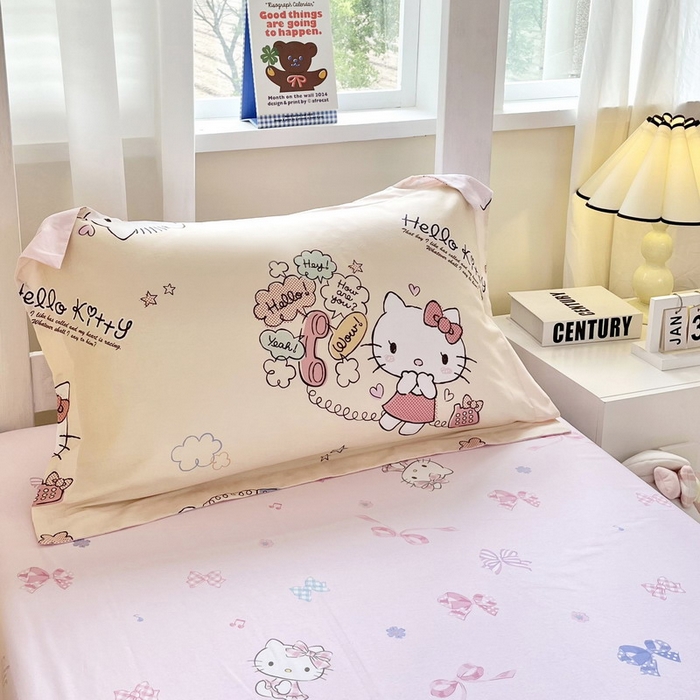 91家纺网 家纺一手货源 找家纺 蘭菲家纺 2025新款三丽鸥系列全棉印花三件套、四件套 9分甜