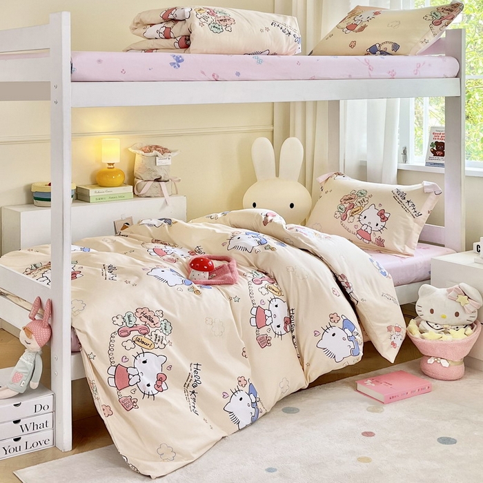 91家纺网 家纺一手货源 找家纺 蘭菲家纺 2025新款三丽鸥系列全棉印花三件套、四件套 9分甜