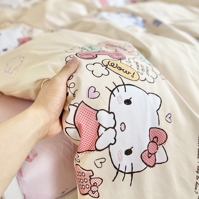 91家纺网 家纺一手货源 找家纺 蘭菲家纺 2025新款三丽鸥系列全棉印花三件套、四件套 9分甜