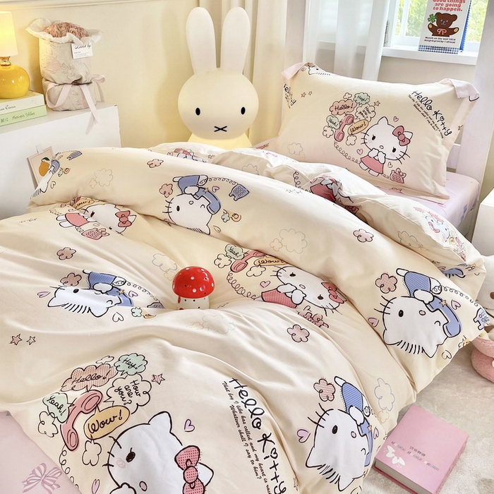 91家纺网 家纺一手货源 找家纺 蘭菲家纺 2025新款三丽鸥系列全棉印花三件套、四件套 9分甜