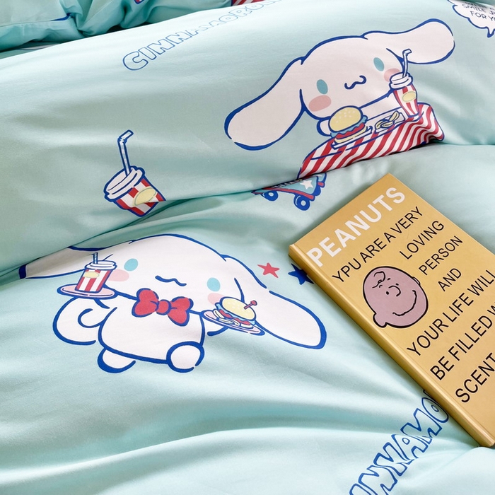 91家纺网 家纺一手货源 找家纺 蘭菲家纺 2025新款三丽鸥系列全棉印花三件套、四件套 聚餐