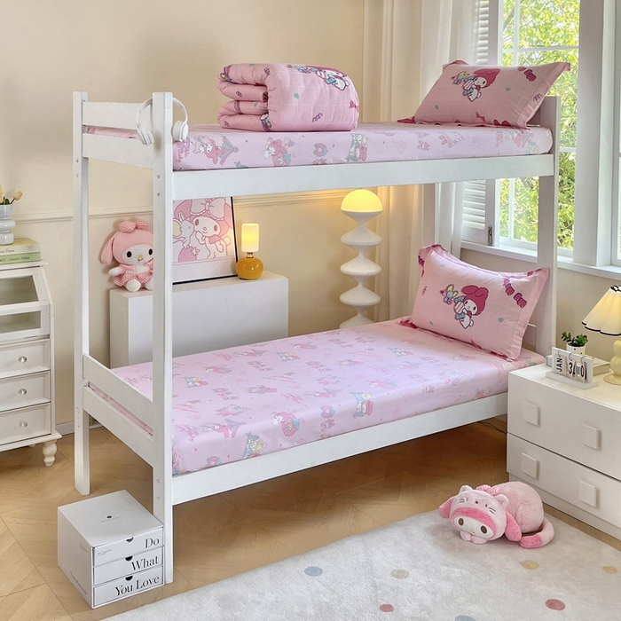 91家纺网 家纺一手货源 找家纺 蘭菲家纺 2025新款三丽鸥系列全棉印花三件套、四件套 美食家