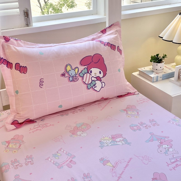 91家纺网 家纺一手货源 找家纺 蘭菲家纺 2025新款三丽鸥系列全棉印花三件套、四件套 美食家