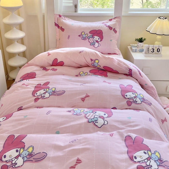 91家纺网 家纺一手货源 找家纺 蘭菲家纺 2025新款三丽鸥系列全棉印花三件套、四件套 美食家