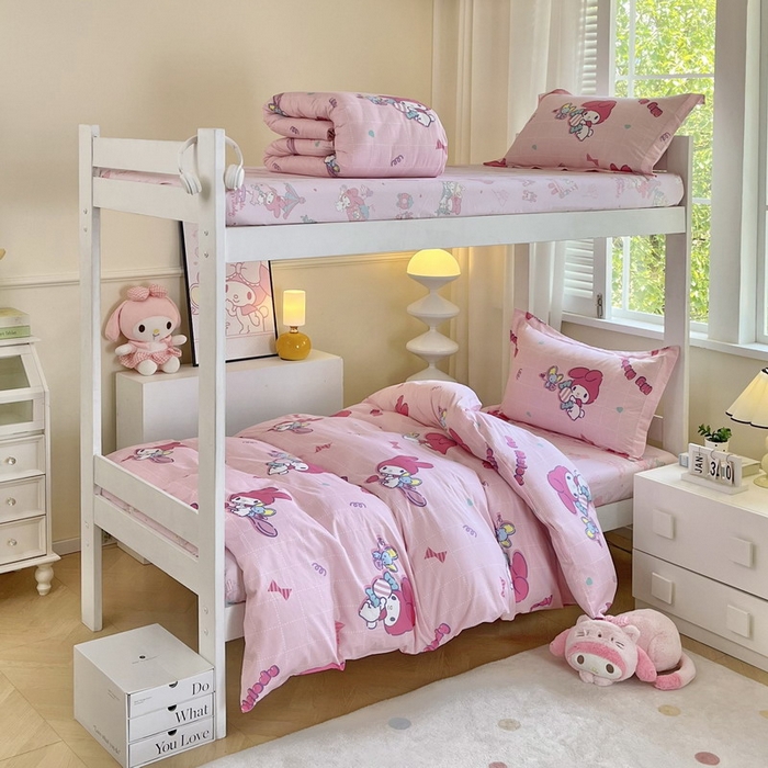 91家纺网 家纺一手货源 找家纺 蘭菲家纺 2025新款三丽鸥系列全棉印花三件套、四件套 美食家