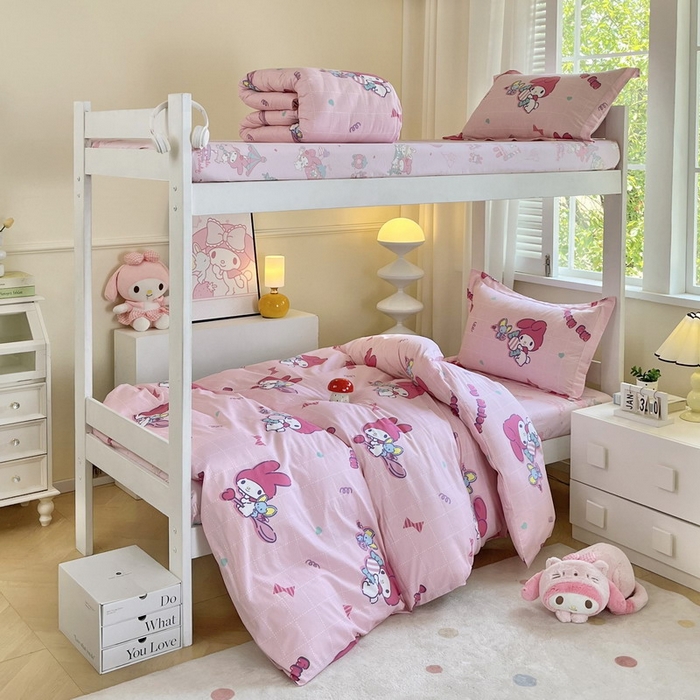 91家纺网 家纺一手货源 找家纺 蘭菲家纺 2025新款三丽鸥系列全棉印花三件套、四件套 美食家