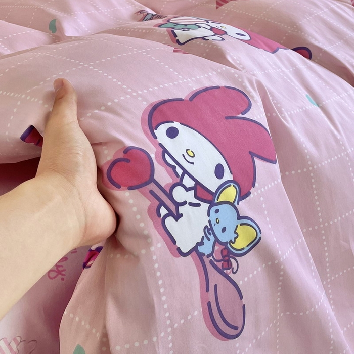 91家纺网 家纺一手货源 找家纺 蘭菲家纺 2025新款三丽鸥系列全棉印花三件套、四件套 美食家