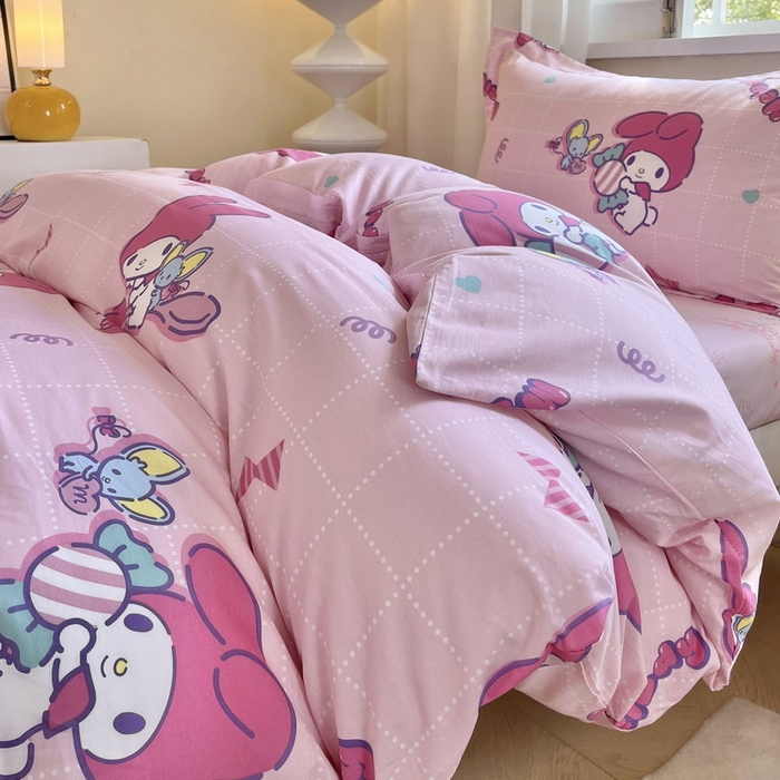 91家纺网 家纺一手货源 找家纺 蘭菲家纺 2025新款三丽鸥系列全棉印花三件套、四件套 美食家