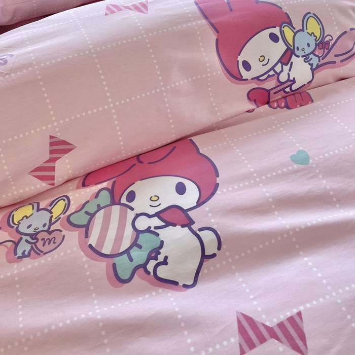 91家纺网 家纺一手货源 找家纺 蘭菲家纺 2025新款三丽鸥系列全棉印花三件套、四件套 美食家