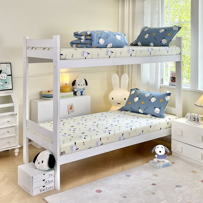 91家纺网 家纺一手货源 找家纺 蘭菲家纺 2025新款三丽鸥系列全棉印花三件套、四件套 小金豆-灰