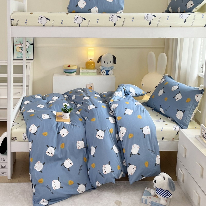 91家纺网 家纺一手货源 找家纺 蘭菲家纺 2025新款三丽鸥系列全棉印花三件套、四件套 小金豆-灰