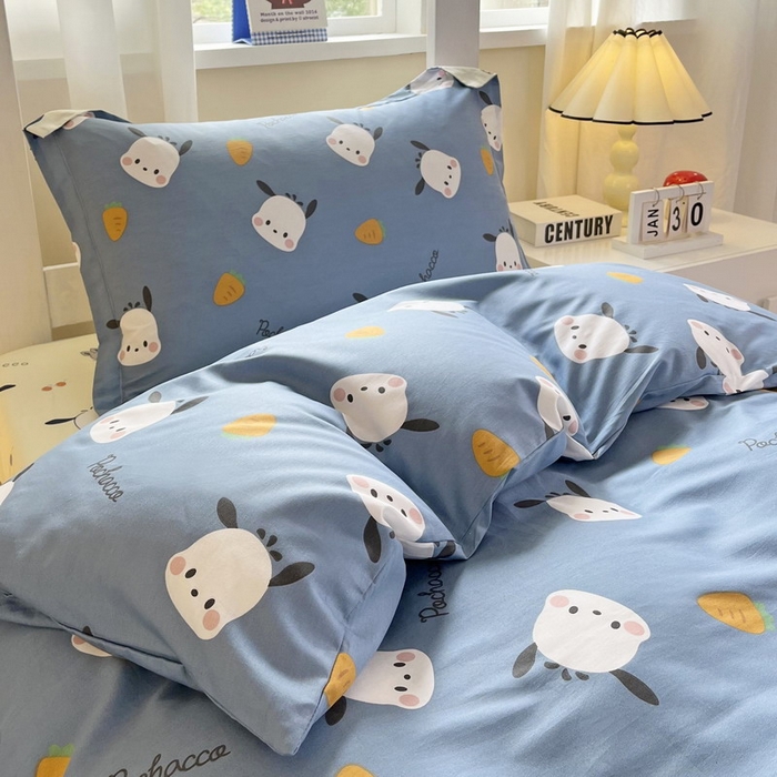 91家纺网 家纺一手货源 找家纺 蘭菲家纺 2025新款三丽鸥系列全棉印花三件套、四件套 小金豆-灰