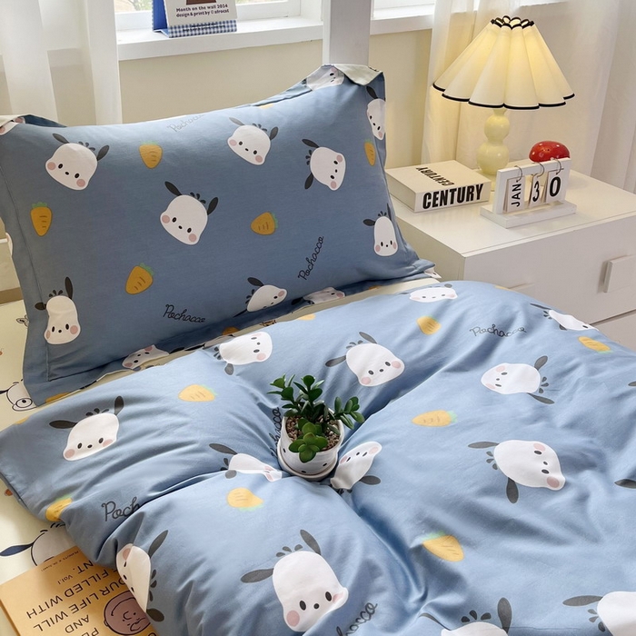 91家纺网 家纺一手货源 找家纺 蘭菲家纺 2025新款三丽鸥系列全棉印花三件套、四件套 小金豆-灰