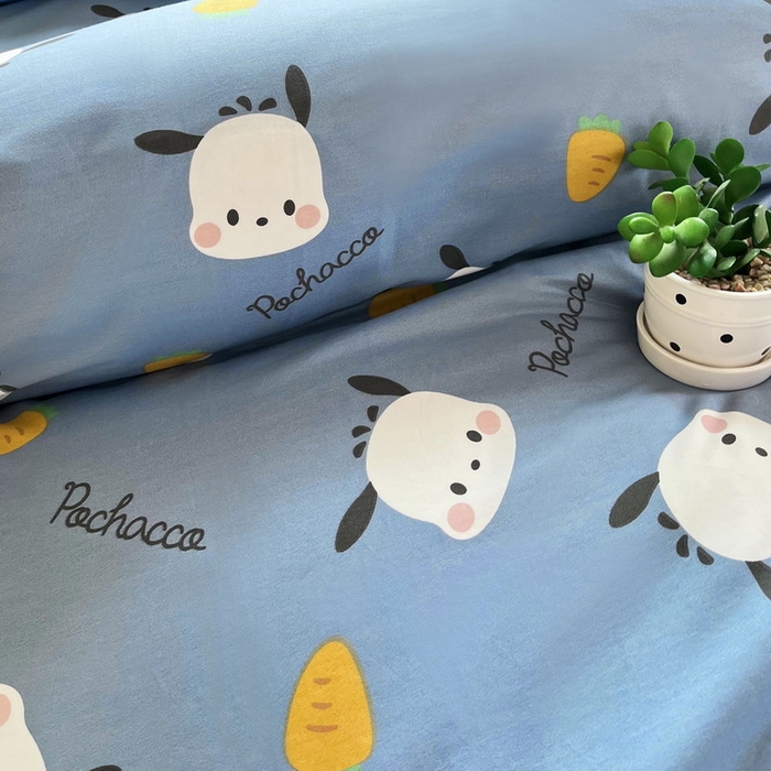 91家纺网 家纺一手货源 找家纺 蘭菲家纺 2025新款三丽鸥系列全棉印花三件套、四件套 小金豆-灰