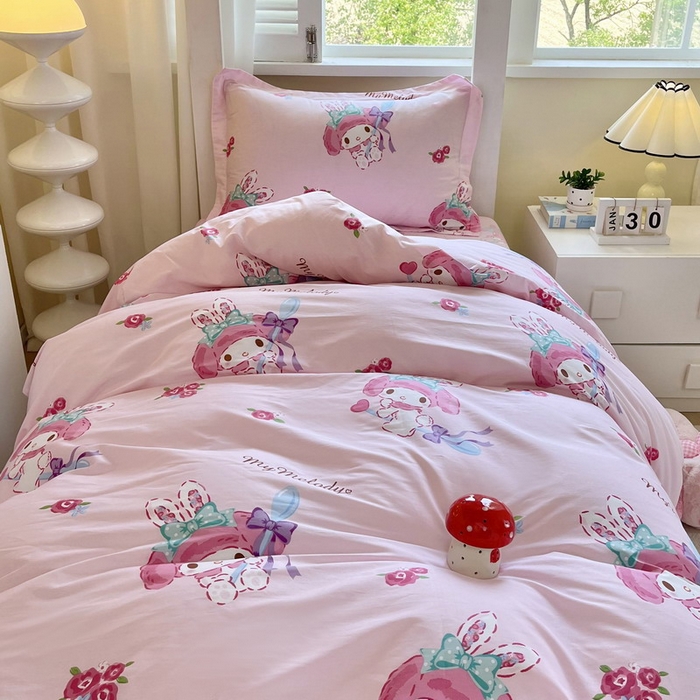 91家纺网 家纺一手货源 找家纺 蘭菲家纺 2025新款三丽鸥系列全棉印花三件套、四件套 小美