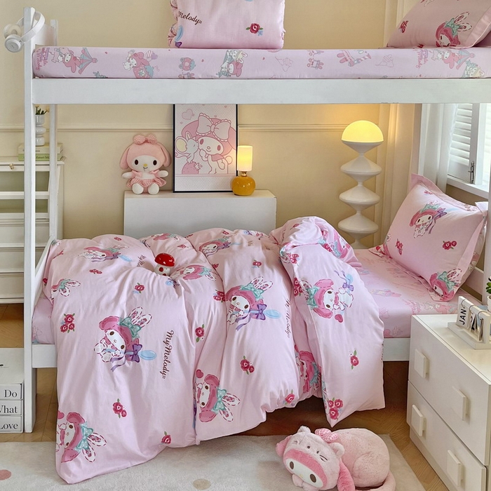 91家纺网 家纺一手货源 找家纺 蘭菲家纺 2025新款三丽鸥系列全棉印花三件套、四件套 小美