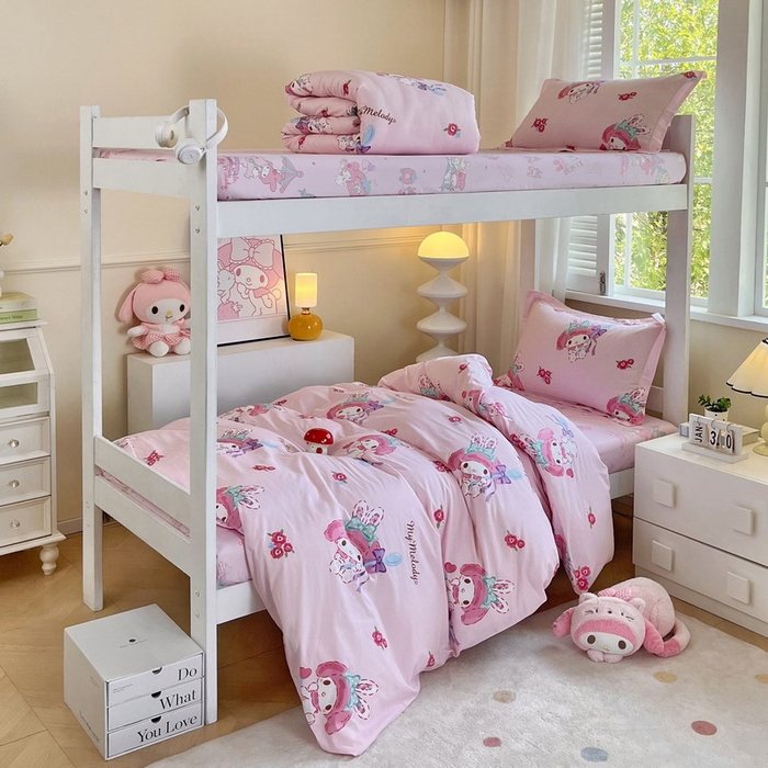 91家纺网 家纺一手货源 找家纺 蘭菲家纺 2025新款三丽鸥系列全棉印花三件套、四件套 小美