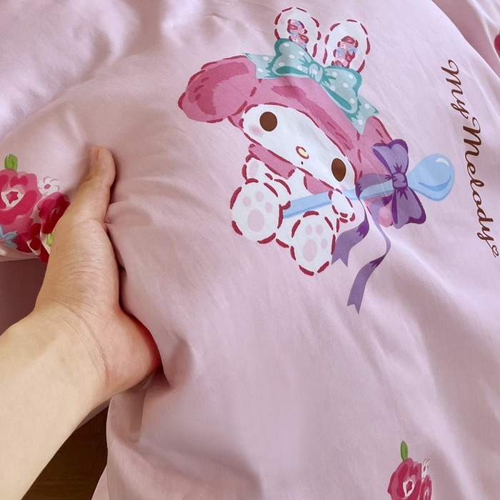 91家纺网 家纺一手货源 找家纺 蘭菲家纺 2025新款三丽鸥系列全棉印花三件套、四件套 小美