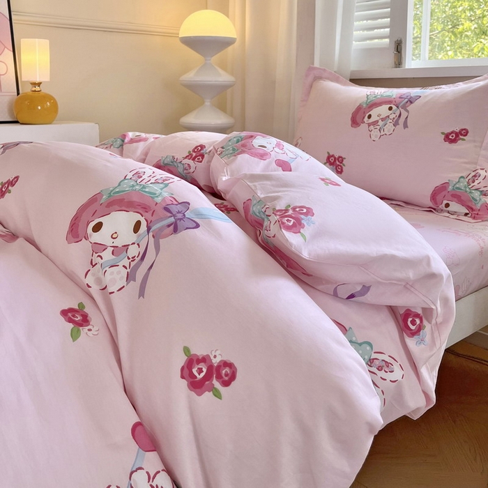 91家纺网 家纺一手货源 找家纺 蘭菲家纺 2025新款三丽鸥系列全棉印花三件套、四件套 小美