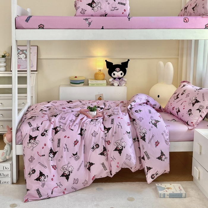 91家纺网 家纺一手货源 找家纺 蘭菲家纺 2025新款三丽鸥系列全棉印花三件套、四件套 小美库