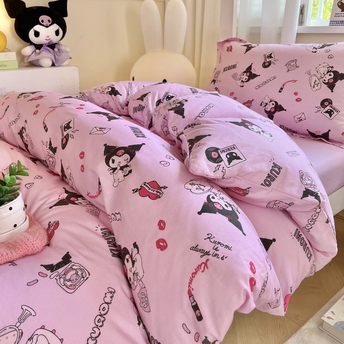 91家纺网 家纺一手货源 找家纺 蘭菲家纺 2025新款三丽鸥系列全棉印花三件套、四件套 小美库