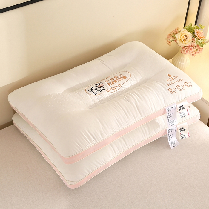 91家纺网 家纺一手货源 找家纺 （总）金牛枕芯 2025新款牛奶蛋白A类乳胶夹层牵引枕头学生枕头枕芯