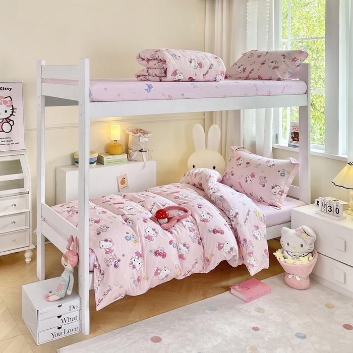 91家纺网 家纺一手货源 找家纺 蘭菲家纺 2025新款三丽鸥系列全棉印花三件套、四件套 小甜心