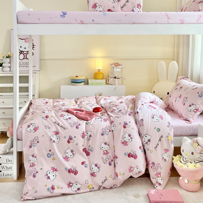 91家纺网 家纺一手货源 找家纺 蘭菲家纺 2025新款三丽鸥系列全棉印花三件套、四件套 小甜心